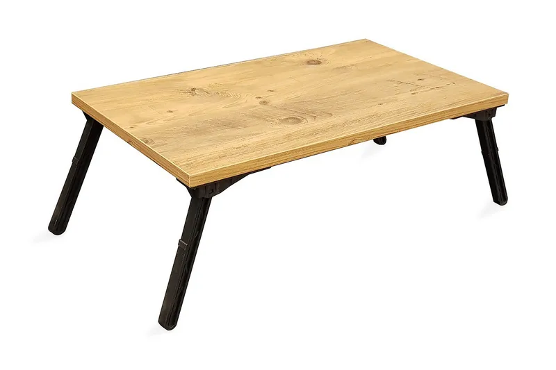 Läppäripöytä Sherolyn 25 cm, Puu/Luonnonväri/Musta