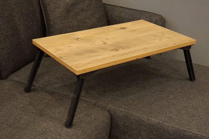 Läppäripöytä Sherolyn 25 cm - Puu/Luonnonväri/Musta - Säilytys - Piensäilytys - Säilytysteline - Kannettavan tietokoneen teline