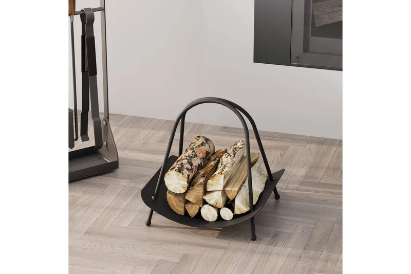 Koristeellinen metallinen asuste Mirven Musta - Musta - Säilytys - Piensäilytys - Säilytysteline - Halkoteline