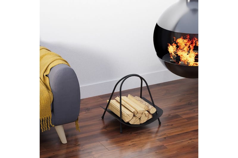 Koristeellinen metallinen asuste Mirven Musta - Musta - Säilytys - Piensäilytys - Säilytysteline - Halkoteline