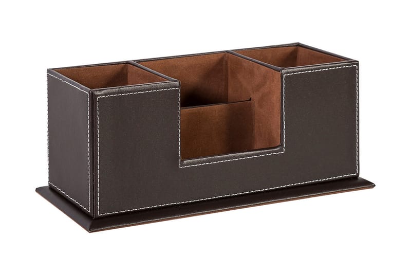 Kynäteline Walter 8x28xØ11 cm, 4-lokeroa, tummanruskea - Säilytys - Piensäilytys - Säilytysteline - Kynäteline