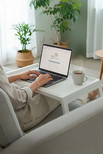 Laptop Standing Desk Hanah Home Valkoinen - Säilytys - Piensäilytys - Säilytysteline - Kannettavan tietokoneen teline