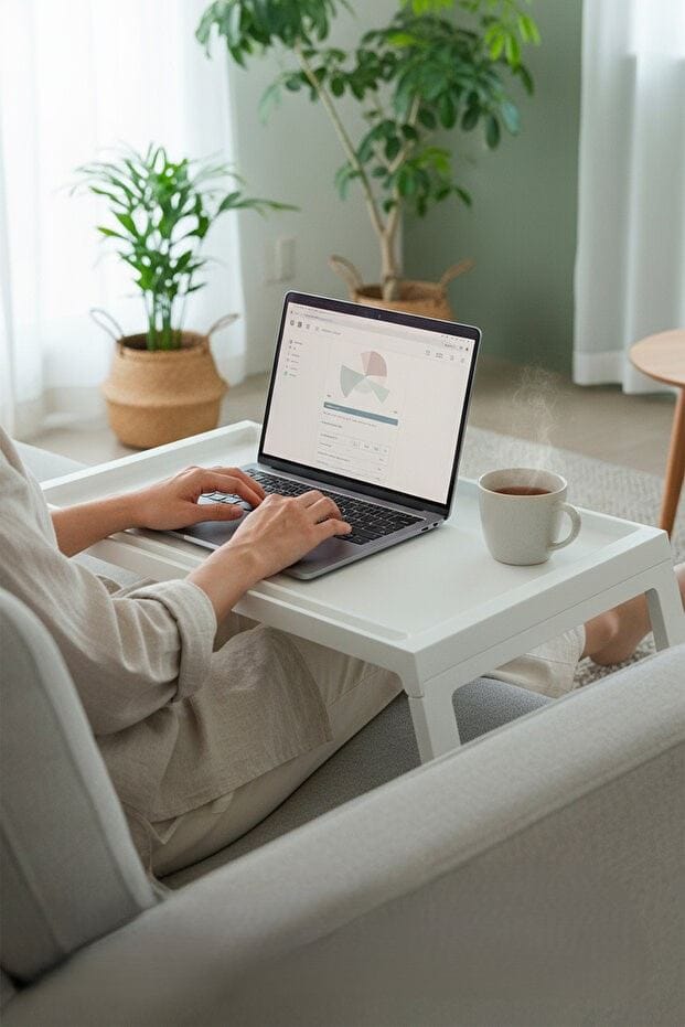 Laptop Standing Desk Hanah Home Valkoinen - Säilytys - Piensäilytys - Säilytysteline - Kannettavan tietokoneen teline