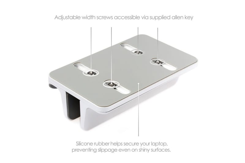 Pöytäteline Desire2 2-in-1 Säädettävä Alumiini - Hopea - Säilytys - Piensäilytys - Säilytysteline - Kannettavan tietokoneen teline