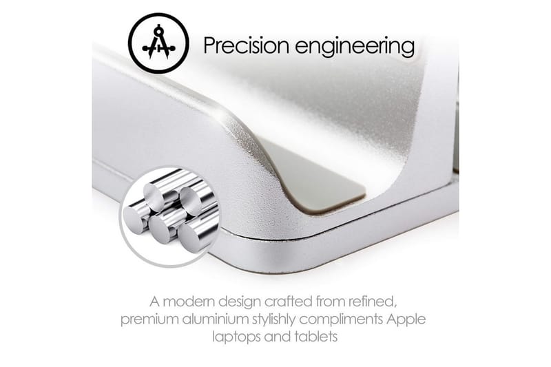 Pöytäteline Desire2 2-in-1 Säädettävä Alumiini - Hopea - Säilytys - Piensäilytys - Säilytysteline - Kannettavan tietokoneen teline