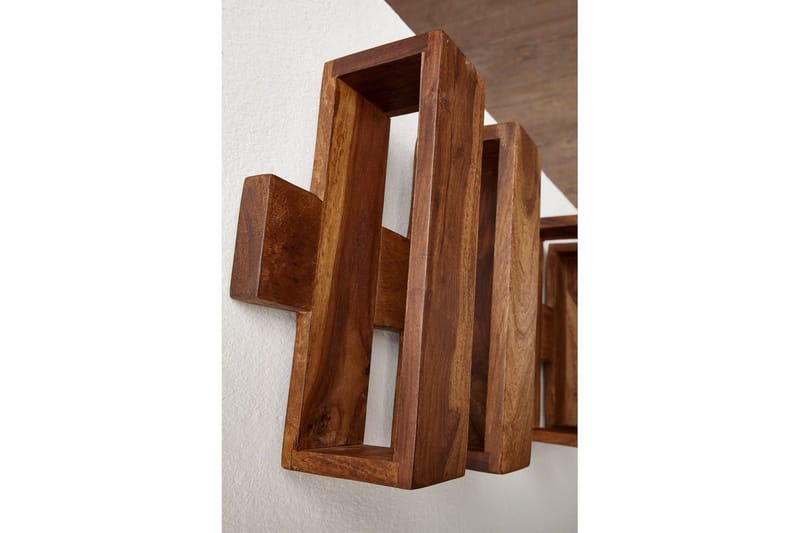 Sanomalehtiteline Wohnling massiivipuuta seinäkiinnitys, maalaismainen tyyli Ruusu puu - Ruusu puu - Säilytys - Piensäilytys - Säilytysteline - Lehtiteline