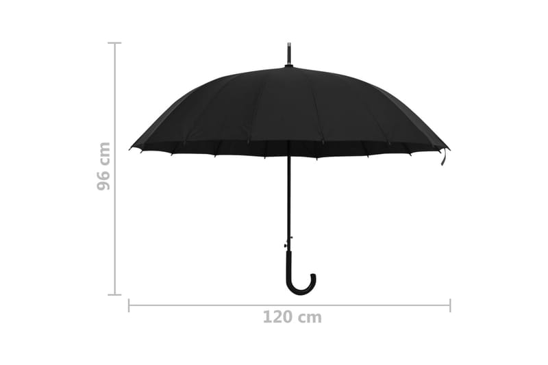 Sateenvarjo automaattinen musta 120 cm - Sateenvarjoteline