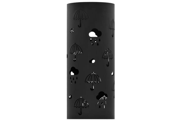 Sateenvarjoteline sateenvarjot teräs musta - Musta - Sateenvarjoteline