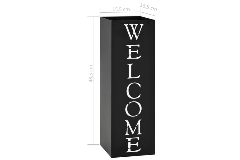 Sateenvarjoteline Welcome teräs musta - Musta - Säilytys - Piensäilytys - Säilytysteline - Sateenvarjoteline