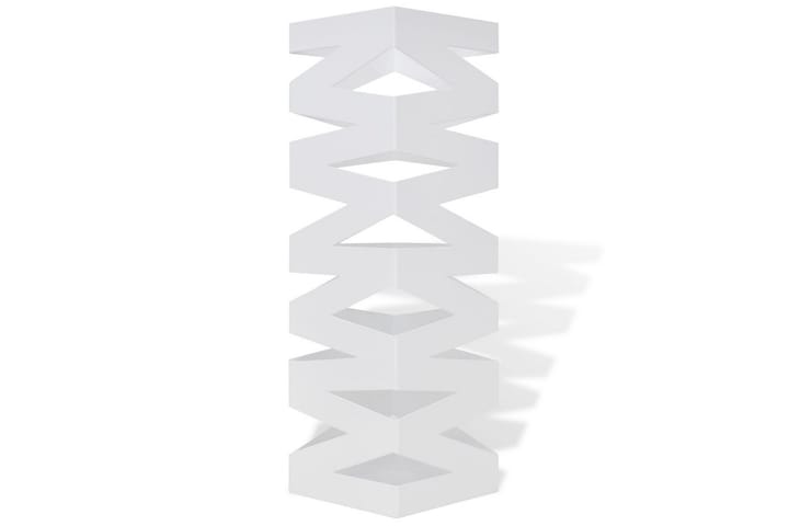 Valkoinen Neliö Sateenvarjoteline Teräs 48,5 cm - Valkoinen - Sateenvarjoteline