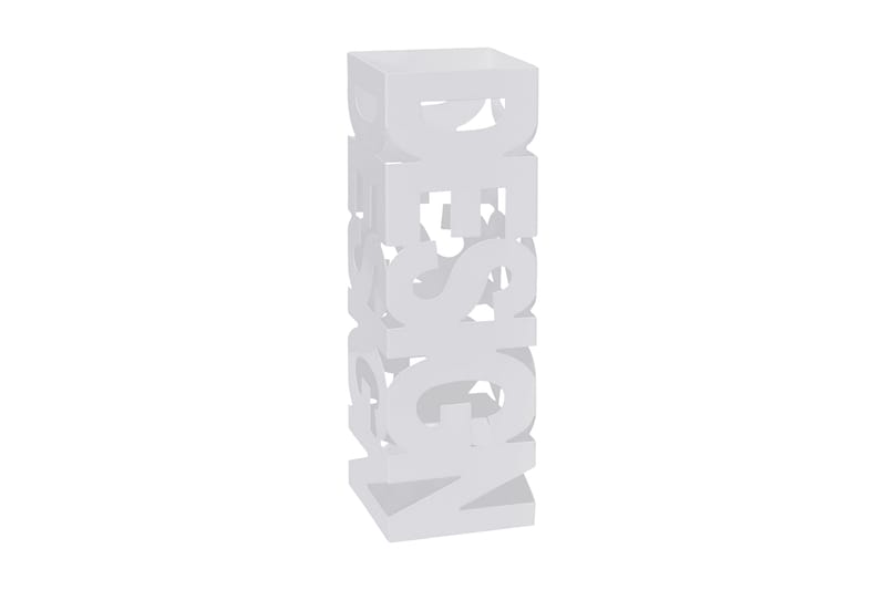 Valkoinen Neliö Sateenvarjoteline Teräs 48,5cm - Valkoinen - Säilytys - Piensäilytys - Säilytysteline - Sateenvarjoteline
