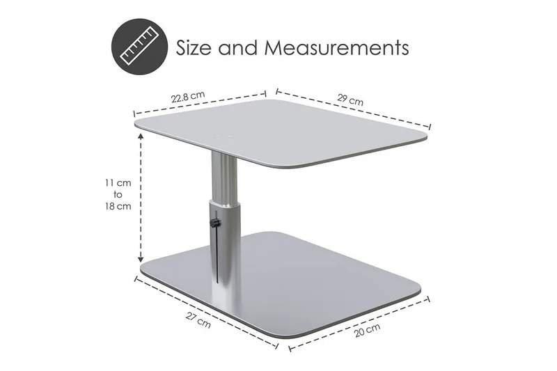 Tietokoneteline Desire2 Pystysuoraan Säädettävä - Hopea - Säilytys - Piensäilytys - Säilytysteline - Kannettavan tietokoneen teline
