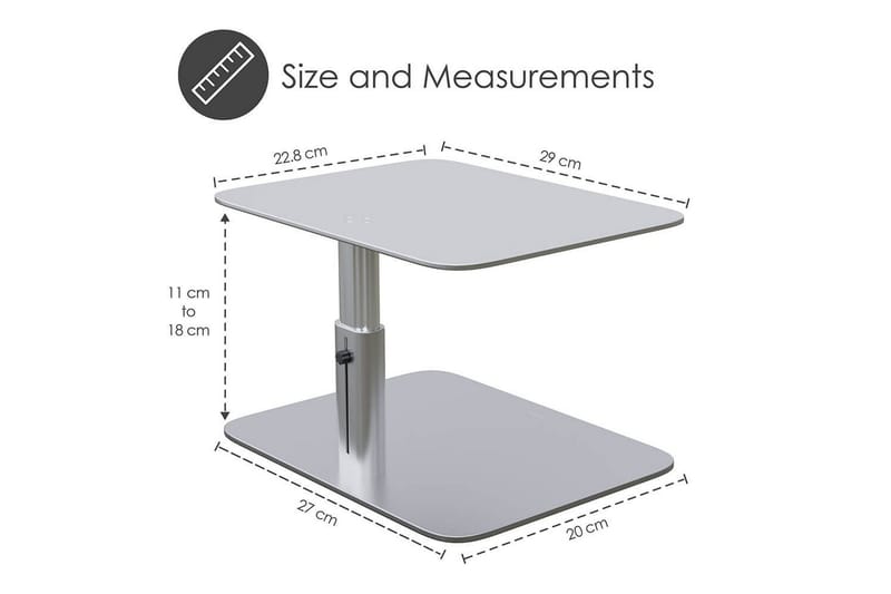 Tietokoneteline Desire2 Pystysuoraan Säädettävä - Hopea - Säilytys - Piensäilytys - Säilytysteline - Kannettavan tietokoneen teline