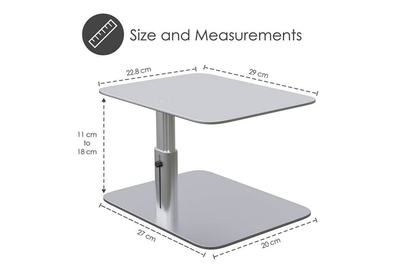 Tietokoneteline Desire2 Pystysuoraan Säädettävä - Hopea - Säilytys - Piensäilytys - Säilytysteline - Kannettavan tietokoneen teline