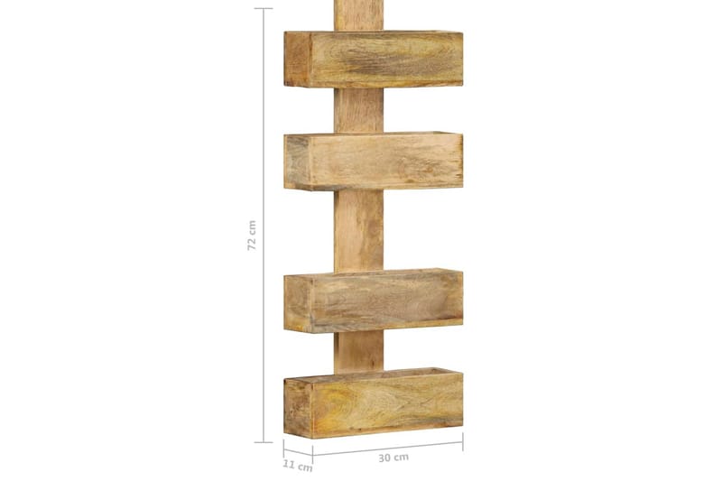 Seinälehtiteline 30x11x72 cm täysi mangopuu - Ruskea - Säilytys - Piensäilytys - Säilytysteline - Lehtiteline