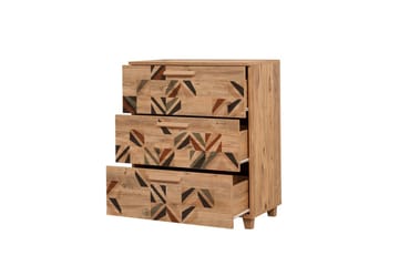 Leva lipasto 80x95 cm ruskea - Hanah Home - Säilytys - Säilytyskalusteet - Lipasto