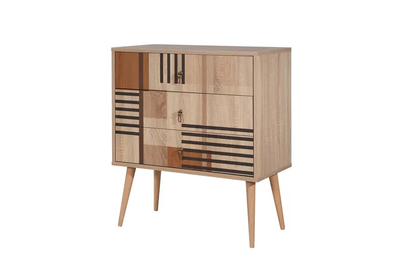 Bertoaria lipasto 80x89 cm ruskea - Hanah Home - Säilytys - Säilytyskalusteet - Lipasto