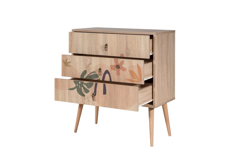 Bertoaria lipasto 80x89 cm ruskea - Hanah Home - Säilytys - Säilytyskalusteet - Lipasto