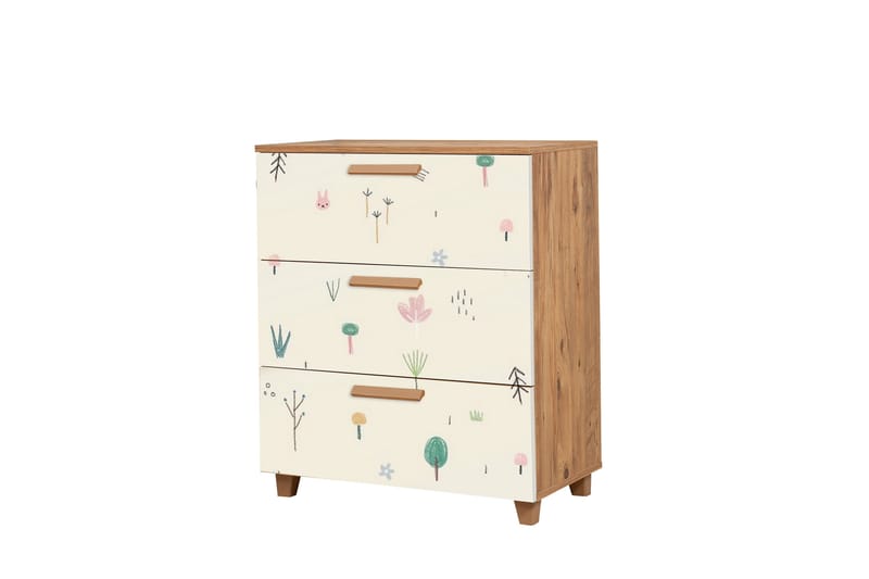 Leva lipasto 80x95 cm ruskea/valkoinen - Hanah Home - Säilytys - Eteisen säilytys