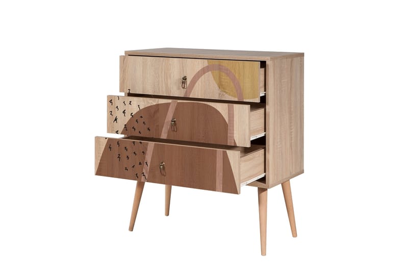 Bertoaria lipasto 80x89 cm ruskea - Hanah Home - Säilytys - Säilytyskalusteet - Lipasto