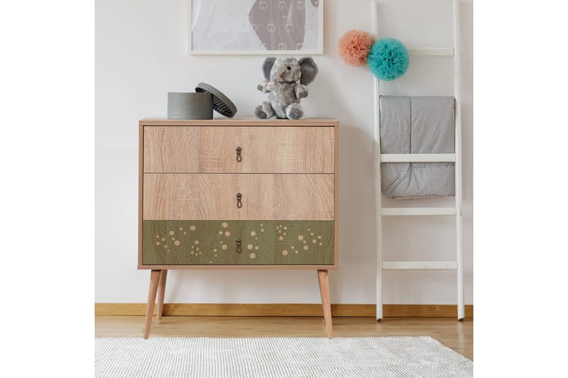 Bertoaria lipasto 80x89 cm ruskea - Hanah Home - Säilytys - Säilytyskalusteet - Lipasto