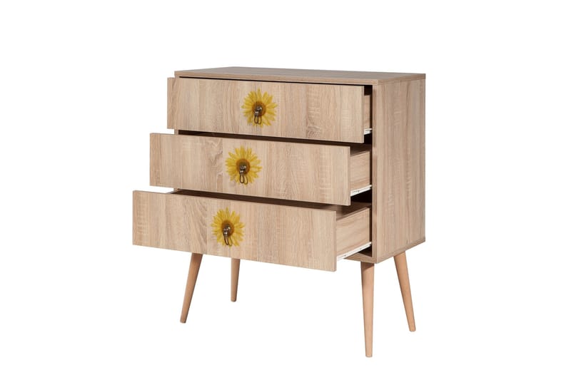 Bertoaria lipasto 80x89 cm ruskea - Hanah Home - Säilytys - Säilytyskalusteet - Lipasto