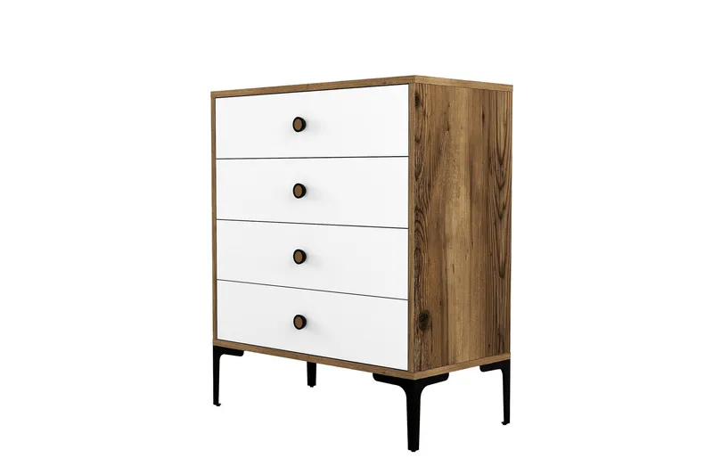 Ameias lipasto 76x90,7 cm ruskea/valkoinen - Hanah Home - Säilytys - Säilytyskalusteet - Lipasto