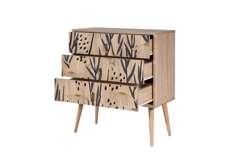 Bertoaria lipasto 80x89 cm ruskea - Hanah Home - Säilytys - Säilytyskalusteet - Lipasto