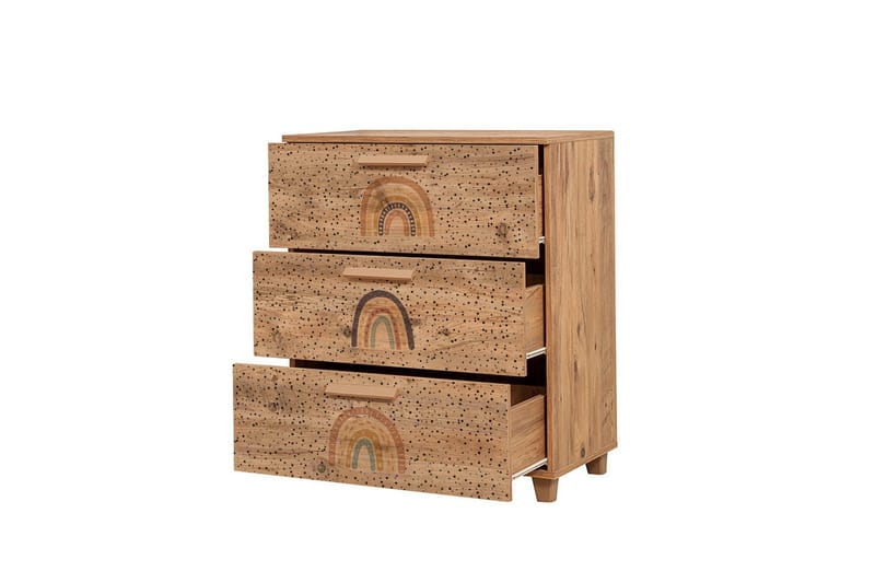 Leva lipasto 80x95 cm ruskea - Hanah Home - Säilytys - Säilytyskalusteet - Lipasto