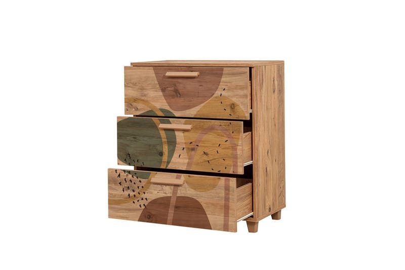 Leva lipasto 80x95 cm ruskea - Hanah Home - Säilytys - Säilytyskalusteet - Lipasto