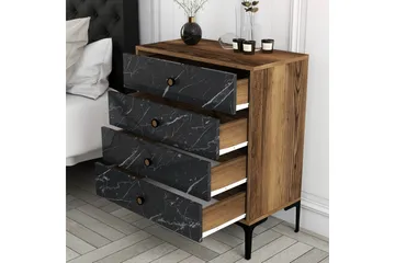 Ameias lipasto 76x90,7 cm ruskea/musta - Hanah Home - Säilytys - Säilytyskalusteet - Lipasto