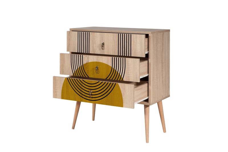 Bertoaria lipasto 80x89 cm ruskea - Hanah Home - Säilytys - Säilytyskalusteet - Lipasto