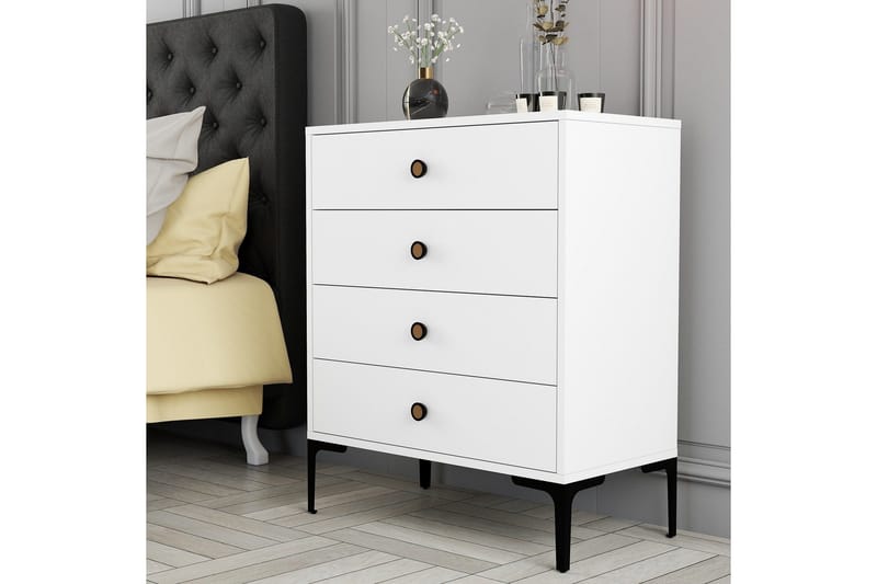 Ameias lipasto 76x90,7 cm valkoinen - Hanah Home - Säilytys - Säilytyskalusteet - Lipasto