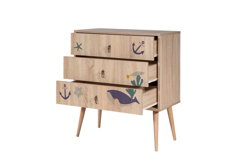 Bertoaria lipasto 80x89 cm ruskea - Hanah Home - Säilytys - Säilytyskalusteet - Lipasto