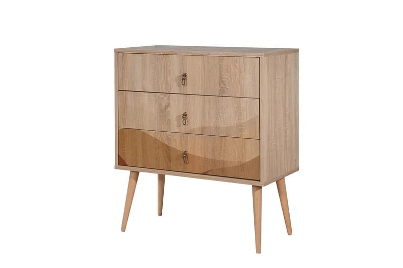 Bertoaria lipasto 80x89 cm ruskea - Hanah Home - Säilytys - Säilytyskalusteet - Lipasto