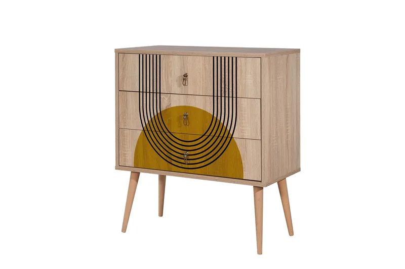 Bertoaria lipasto 80x89 cm ruskea - Hanah Home - Säilytys - Säilytyskalusteet - Lipasto