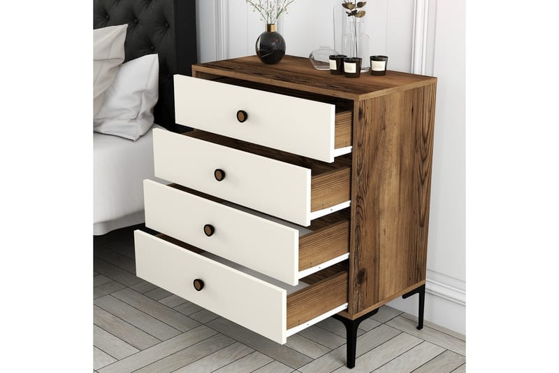 Ameias lipasto 76x90,7 cm ruskea/beige - Hanah Home - Säilytys - Säilytyskalusteet - Lipasto