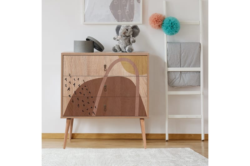 Bertoaria lipasto 80x89 cm ruskea - Hanah Home - Säilytys - Säilytyskalusteet - Lipasto