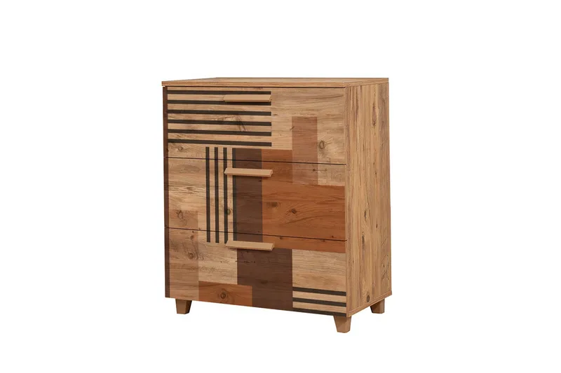 Leva lipasto 80x95 cm ruskea - Hanah Home - Säilytys - Säilytyskalusteet - Lipasto