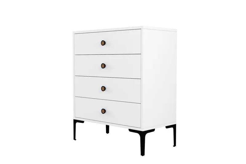 Ameias lipasto 76x90,7 cm valkoinen, Hanah Home