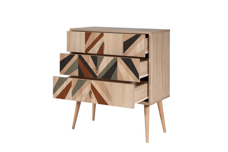 Bertoaria lipasto 80x89 cm ruskea - Hanah Home - Säilytys - Säilytyskalusteet - Lipasto