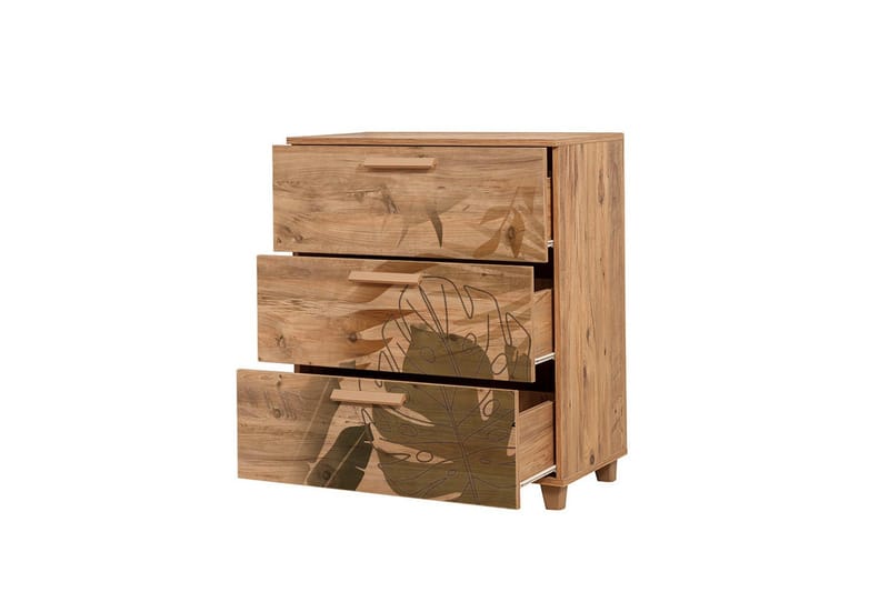 Leva lipasto 80x95 cm ruskea - Hanah Home - Säilytys - Säilytyskalusteet - Lipasto