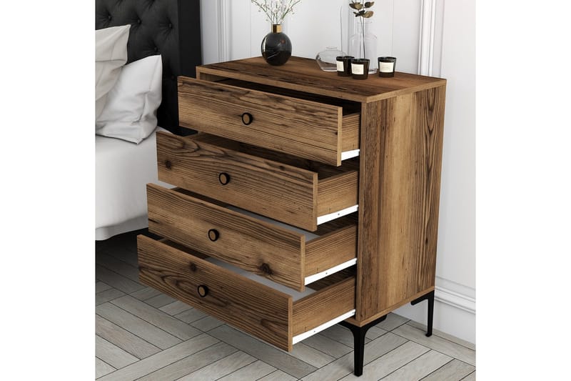 Ameias lipasto 76x90,7 cm ruskea - Hanah Home - Säilytys - Säilytyskalusteet - Lipasto