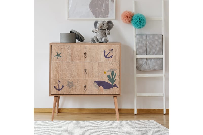 Bertoaria lipasto 80x89 cm ruskea - Hanah Home - Säilytys - Säilytyskalusteet - Lipasto