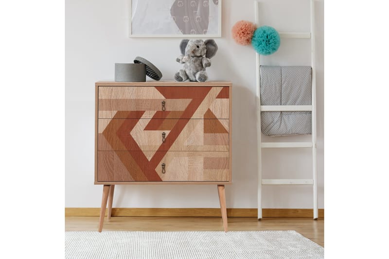 Bertoaria lipasto 80x89 cm ruskea - Hanah Home - Säilytys - Säilytyskalusteet - Lipasto