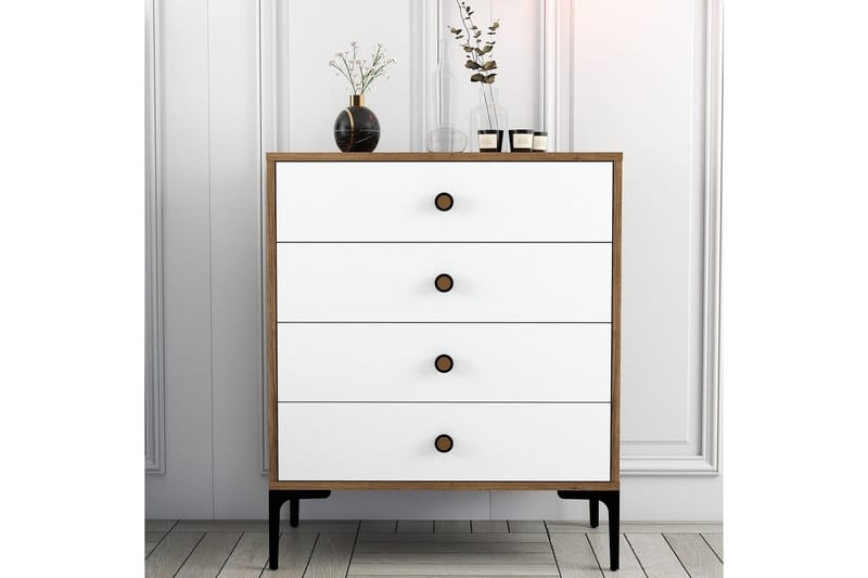 Ameias lipasto 76x90,7 cm ruskea/valkoinen - Hanah Home - Säilytys - Säilytyskalusteet - Lipasto