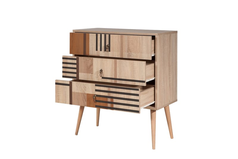 Bertoaria lipasto 80x89 cm ruskea - Hanah Home - Säilytys - Säilytyskalusteet - Lipasto