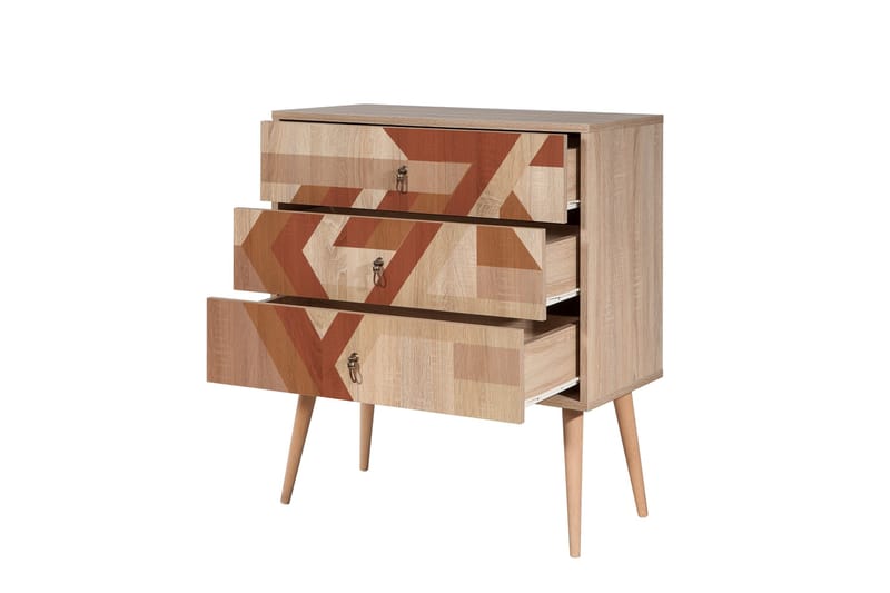 Bertoaria lipasto 80x89 cm ruskea - Hanah Home - Säilytys - Säilytyskalusteet - Lipasto