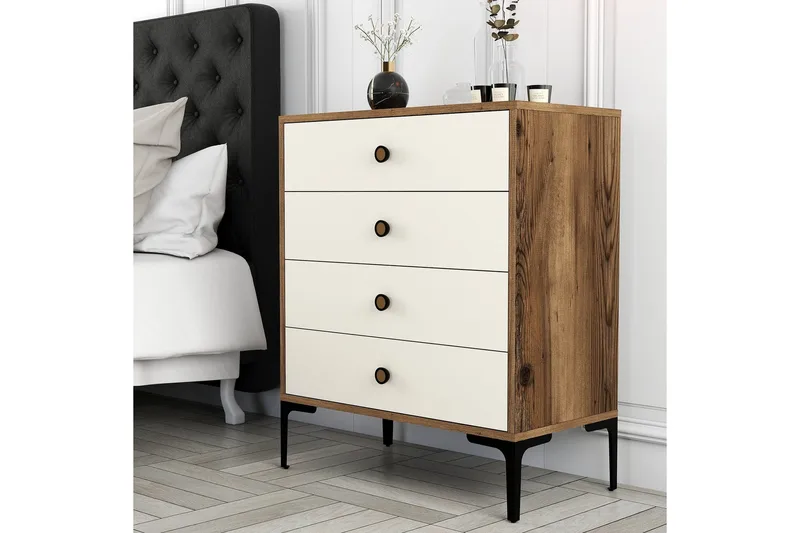 Ameias lipasto 76x90,7 cm ruskea/beige - Hanah Home - Säilytys - Säilytyskalusteet - Lipasto