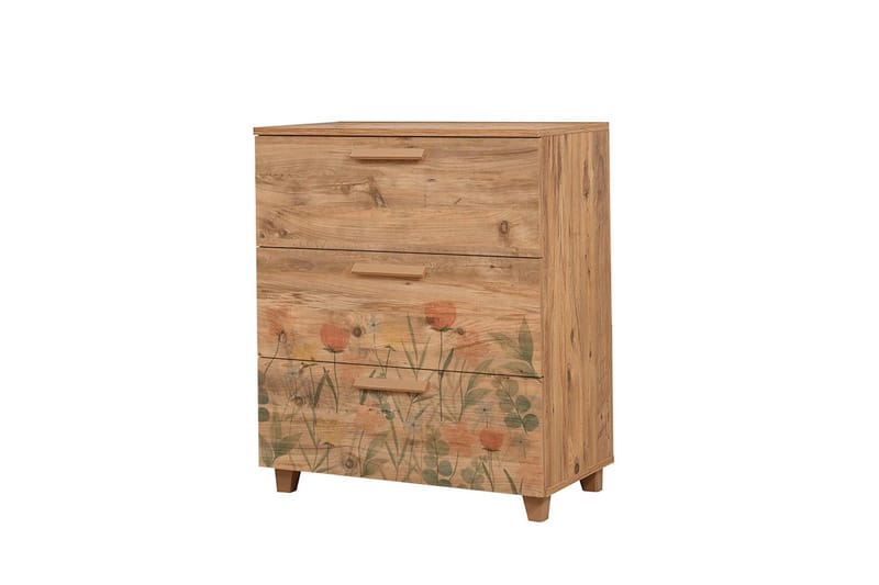 Leva lipasto 80x95 cm ruskea - Hanah Home - Säilytys - Säilytyskalusteet - Lipasto